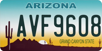 AZ license plate AVF9608