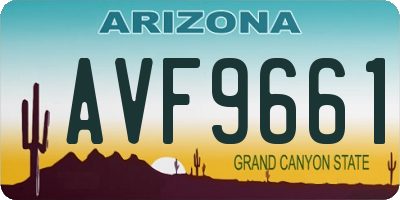 AZ license plate AVF9661