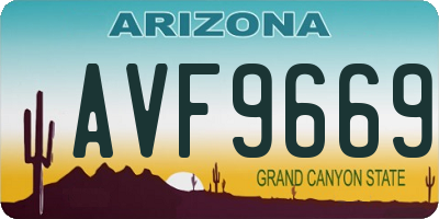 AZ license plate AVF9669