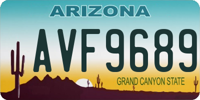 AZ license plate AVF9689