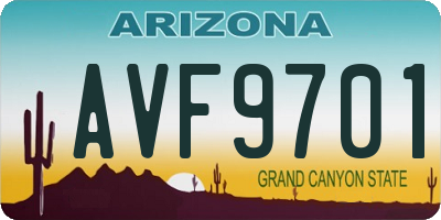 AZ license plate AVF9701