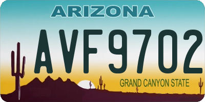 AZ license plate AVF9702