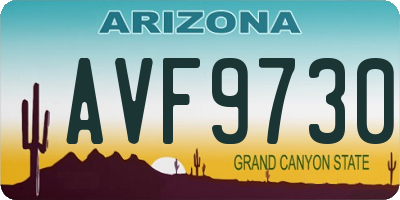 AZ license plate AVF9730
