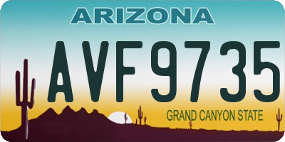 AZ license plate AVF9735