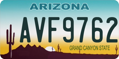 AZ license plate AVF9762