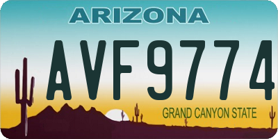 AZ license plate AVF9774