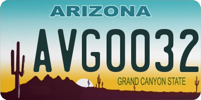 AZ license plate AVG0032