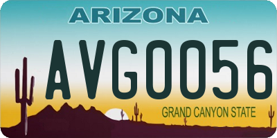 AZ license plate AVG0056