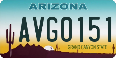 AZ license plate AVG0151