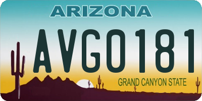 AZ license plate AVG0181