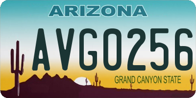 AZ license plate AVG0256
