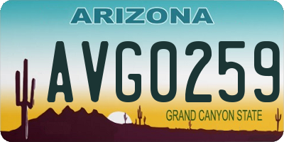 AZ license plate AVG0259