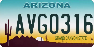 AZ license plate AVG0316