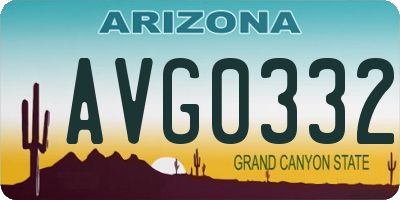 AZ license plate AVG0332