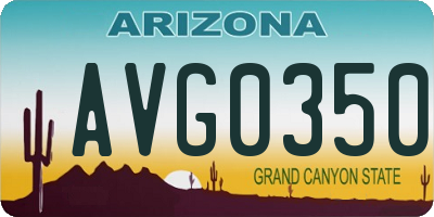 AZ license plate AVG0350