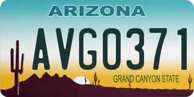 AZ license plate AVG0371