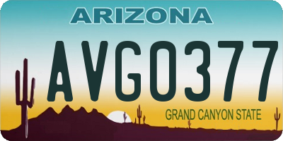 AZ license plate AVG0377