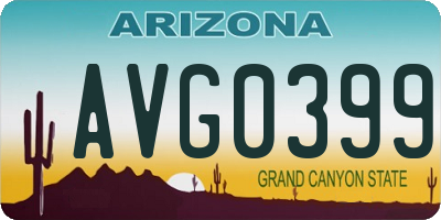 AZ license plate AVG0399