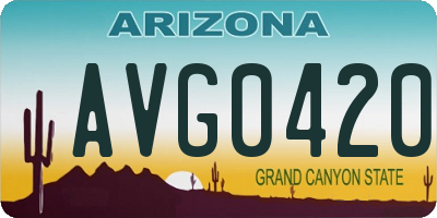 AZ license plate AVG0420