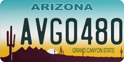 AZ license plate AVG0480