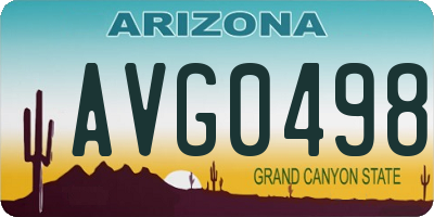 AZ license plate AVG0498