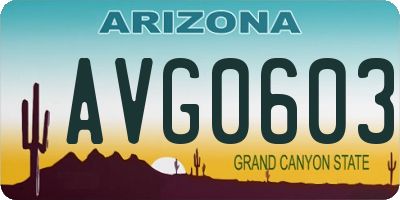 AZ license plate AVG0603