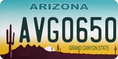 AZ license plate AVG0650