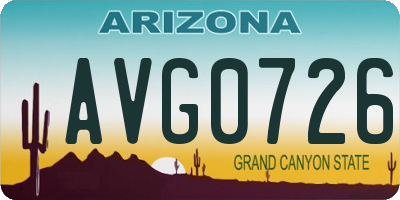 AZ license plate AVG0726