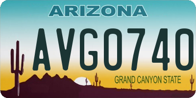 AZ license plate AVG0740
