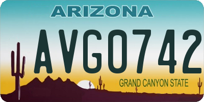 AZ license plate AVG0742