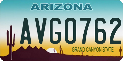 AZ license plate AVG0762