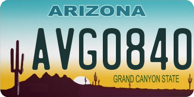AZ license plate AVG0840