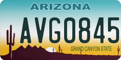 AZ license plate AVG0845