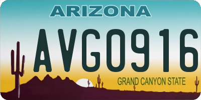 AZ license plate AVG0916