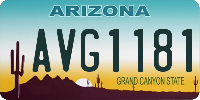 AZ license plate AVG1181