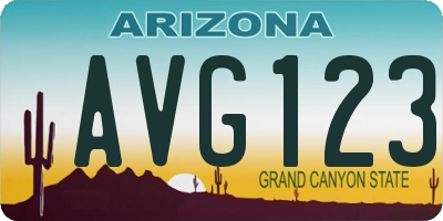 AZ license plate AVG123