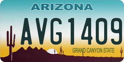AZ license plate AVG1409