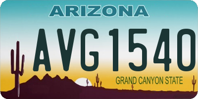 AZ license plate AVG1540