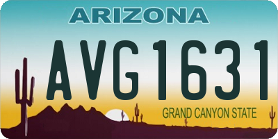 AZ license plate AVG1631