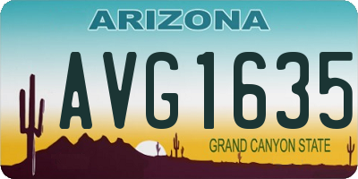AZ license plate AVG1635