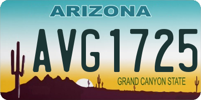 AZ license plate AVG1725