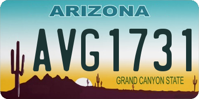AZ license plate AVG1731