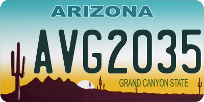 AZ license plate AVG2035
