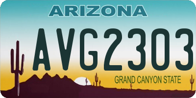 AZ license plate AVG2303