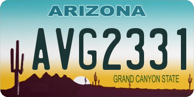 AZ license plate AVG2331