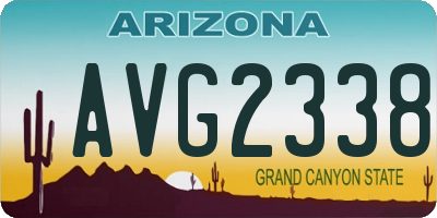 AZ license plate AVG2338