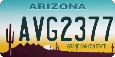 AZ license plate AVG2377