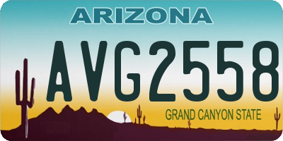 AZ license plate AVG2558