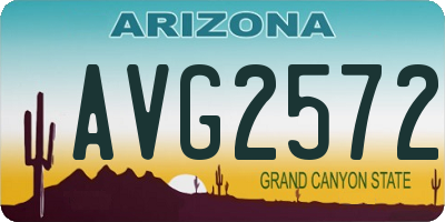 AZ license plate AVG2572