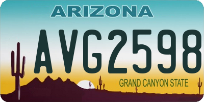 AZ license plate AVG2598